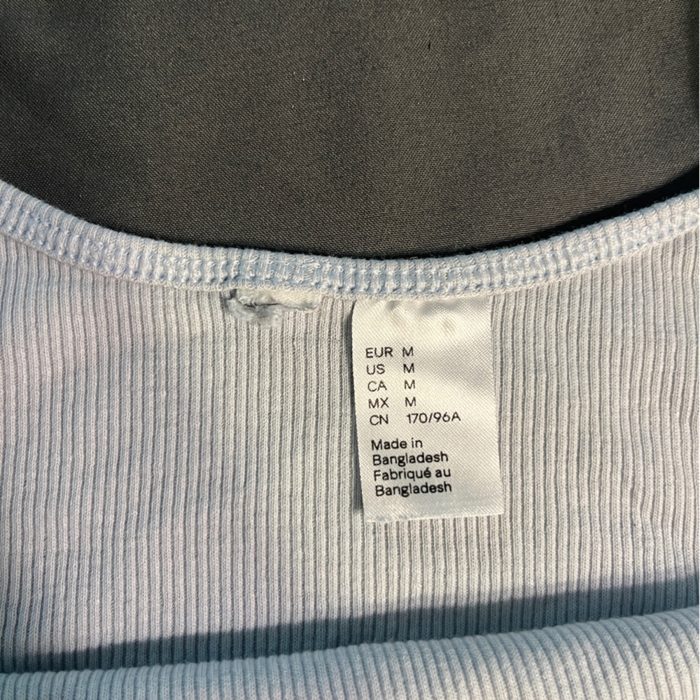 Light Blue Ribbed Tank Top - Picture 3 of 3